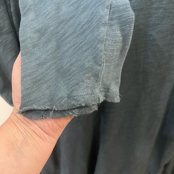 ATM distressed Henley Dexter Kill shirt half button long sleeve blue grey large - Picture 8 of 12